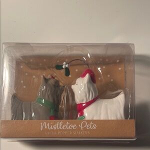 Grasslands Road Mistletoe Pets Salt & Pepper Shakers - Gray and White